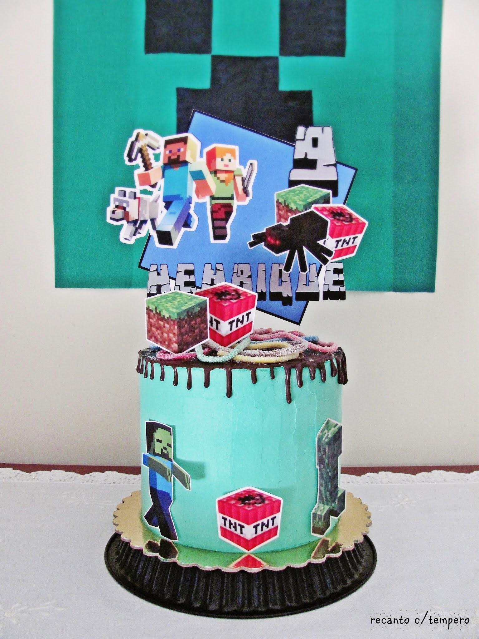 Bolo de Aniversário Minecraft